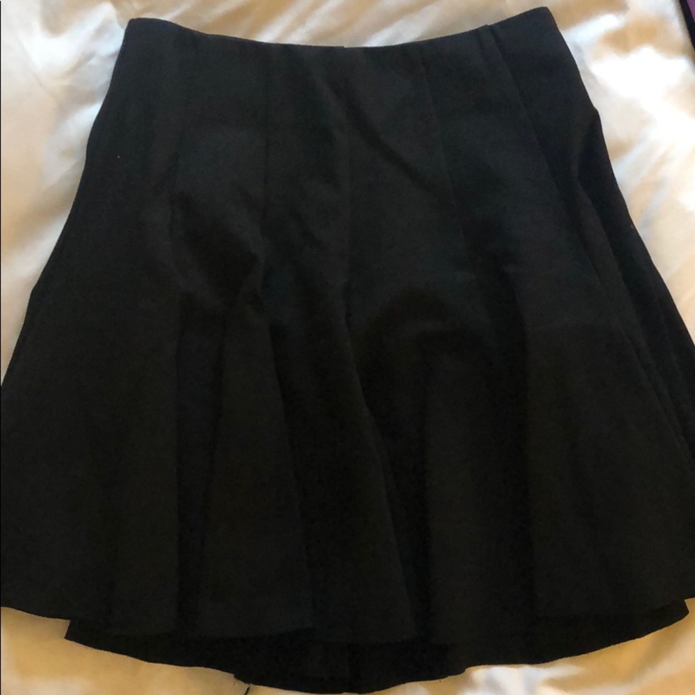 Lush Pleated Black Knit Skirt